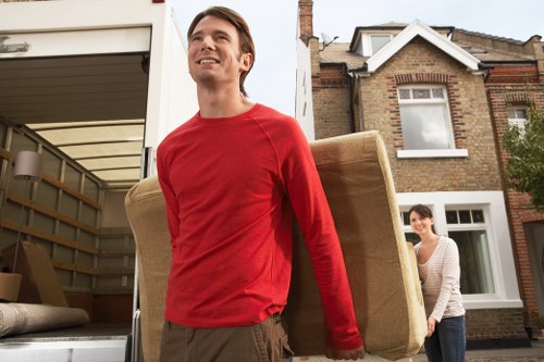 Packed household items from a Richmond flat prepared for a load-based quote