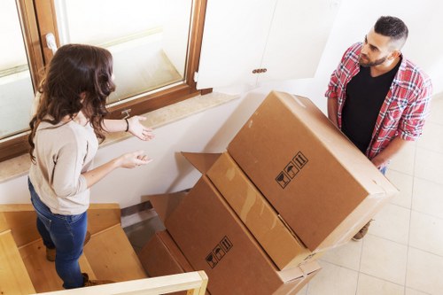 Bulky furniture collection in Richmond near residential flats and narrow access